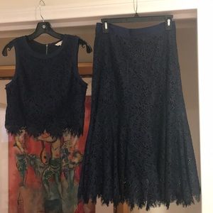 Rebecca Taylor | Navy 2 Piece Lace Dress